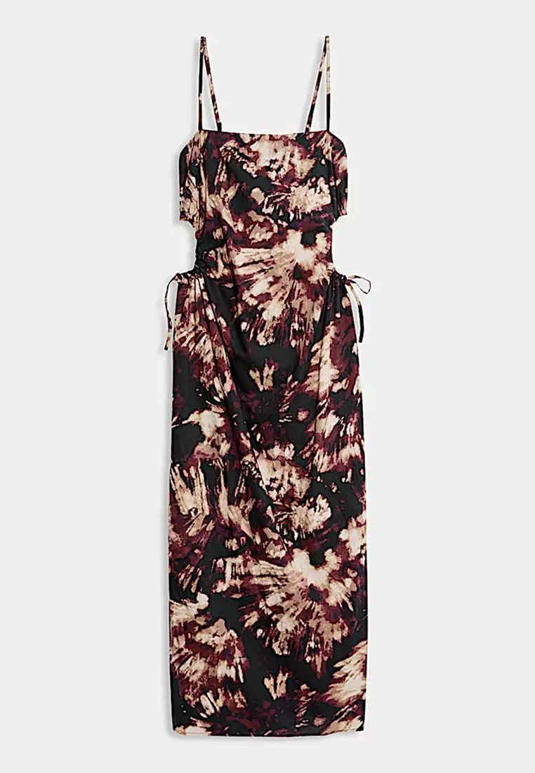 Pure Cotton Printed Cut Out Maxi Beach Dress