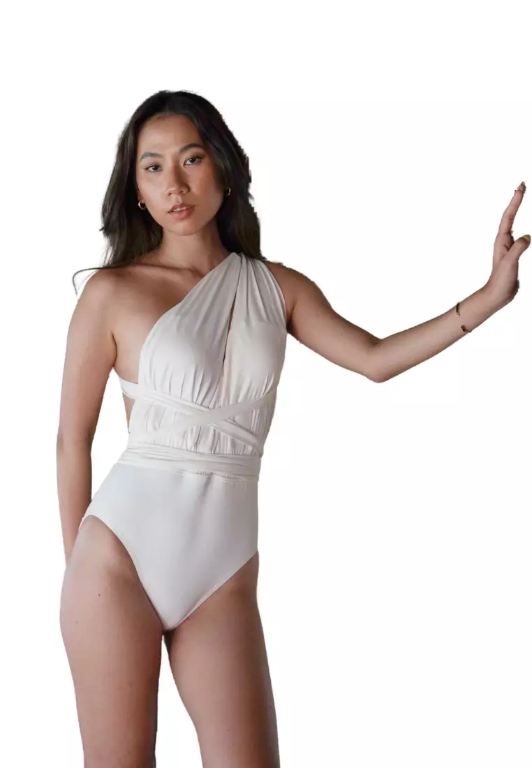 White and clearance pink swimsuit