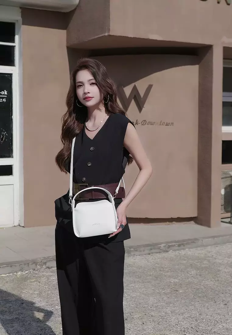 Women's Top Handle Bag / Sling Bag / Crossbody Bag - White