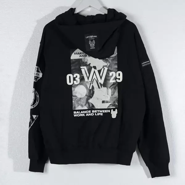 Jual LIFEWORK Hoodie LIFE WORK BIG MULTI LOGO BLACK ZIP HOODIE 100% ...