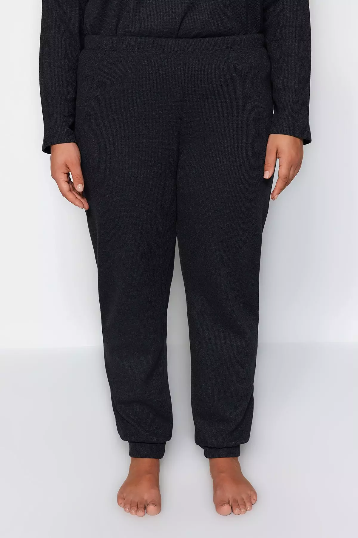 Pyjama Familya Women's Plus Size Fleece Pajama Set - Trendyol