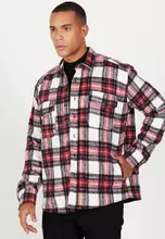 Ecru Red/ White Square