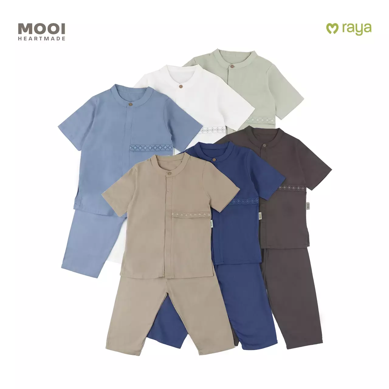 Mooi Taha Koko Set Setelan Koko Anak Raya Collection V1 - Greyish Brown