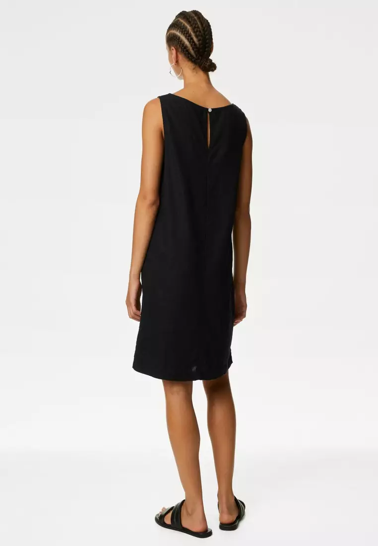 Buy MARKS SPENCER Linen Rich Knee Length Shift Dress 2025 Online