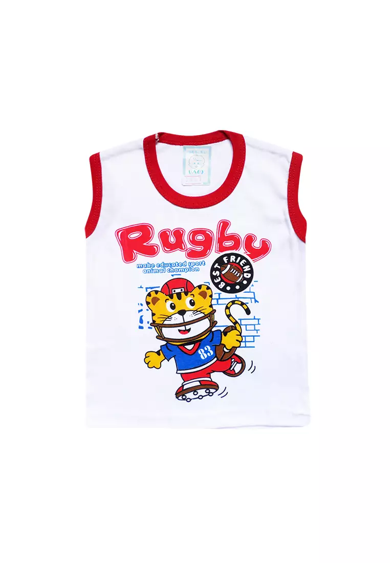Skabe Pakaian Bayi Anak Laki Laki Baju Singlet Motif Rugby Tiger Setelan Celana Kaos All Size Baby Putih Usia 0 Sampai 6 Bulan 3069 Everyday