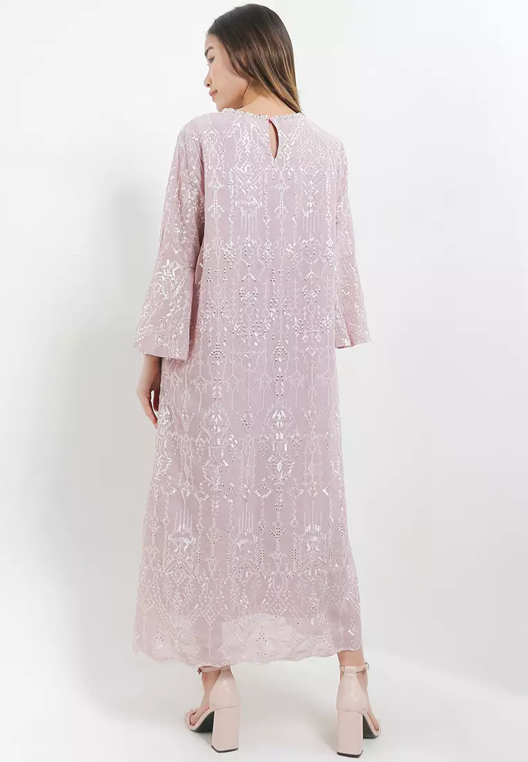 Embellished Neckline Seq Ethnic Emb Maxi Dress