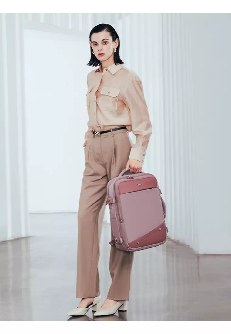 Multi Functional Business Travel USB Port Two Top Handle Backpack for Women