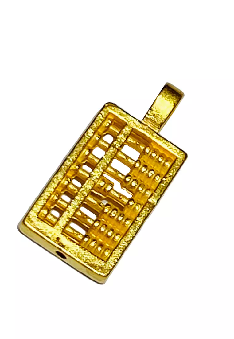 [SPECIAL] LITZ 999 (24K) Gold Abacus Pendant 算盘牌 EP0280 (0.13g+/-)