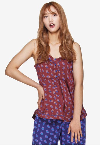 Bebe 印花細肩esprit女裝帶上衣, 服飾, 洋裝