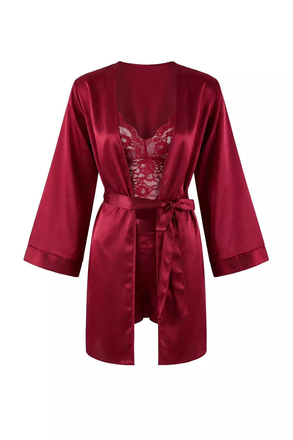 Trendyol Burgundy Satin Lace Detailed 4-Piece Dowry Set Woven Pajama Set-  Panties-Dressing Gown Thmss26Pt36 2026 | Buy Trendyol Online | ZALORA Hong  Kong