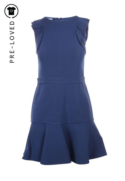 Buy Miu Miu Pre Loved Miu Miu Navy Dress With Ruffles Online