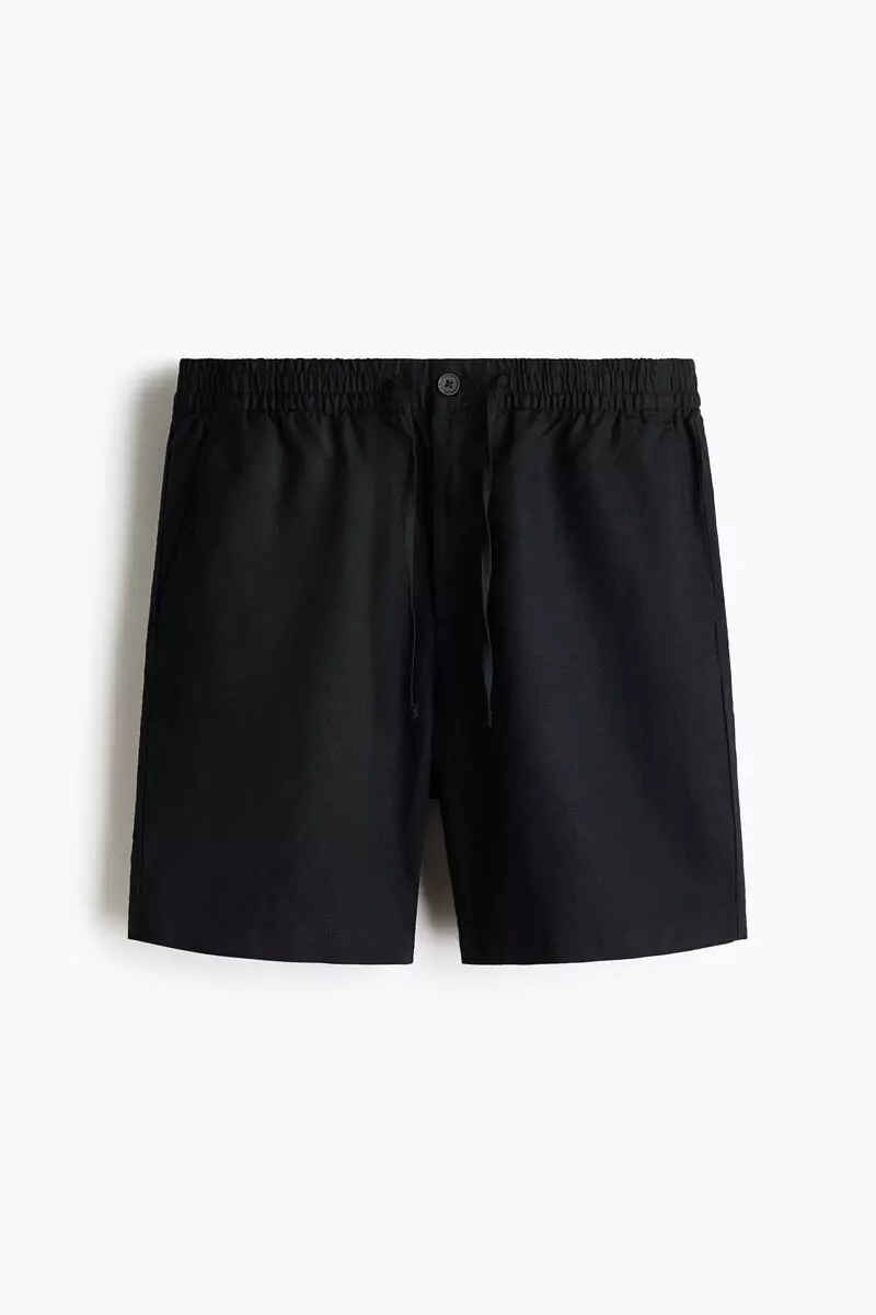Regular Fit Linen-blend shorts