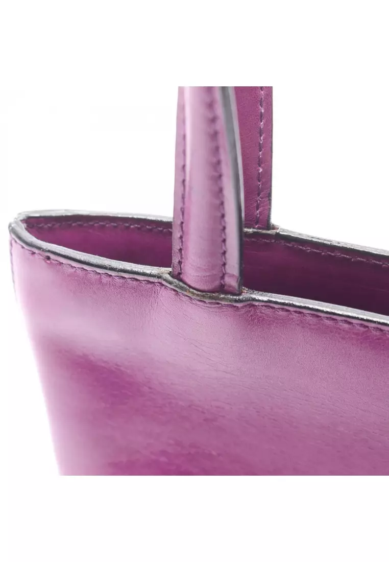 Pre-Loved Celine mini tote Handbag leather purple