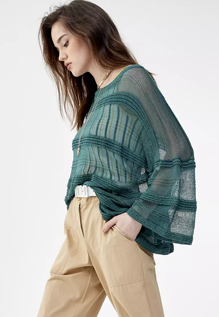 Oversize Translucent Knit Top