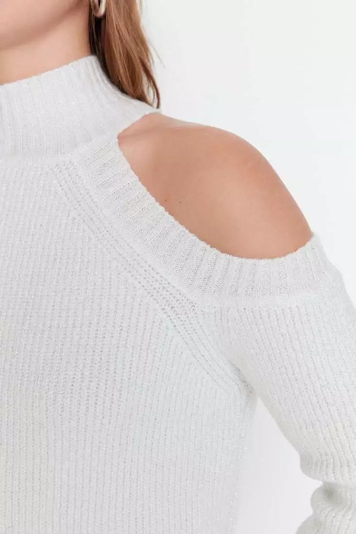 White cut hotsell out sweater