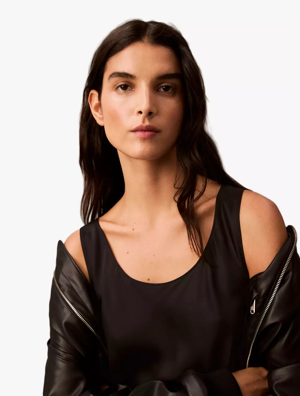 Calvin Klein - Viscose Satin Tank Top - Black - black