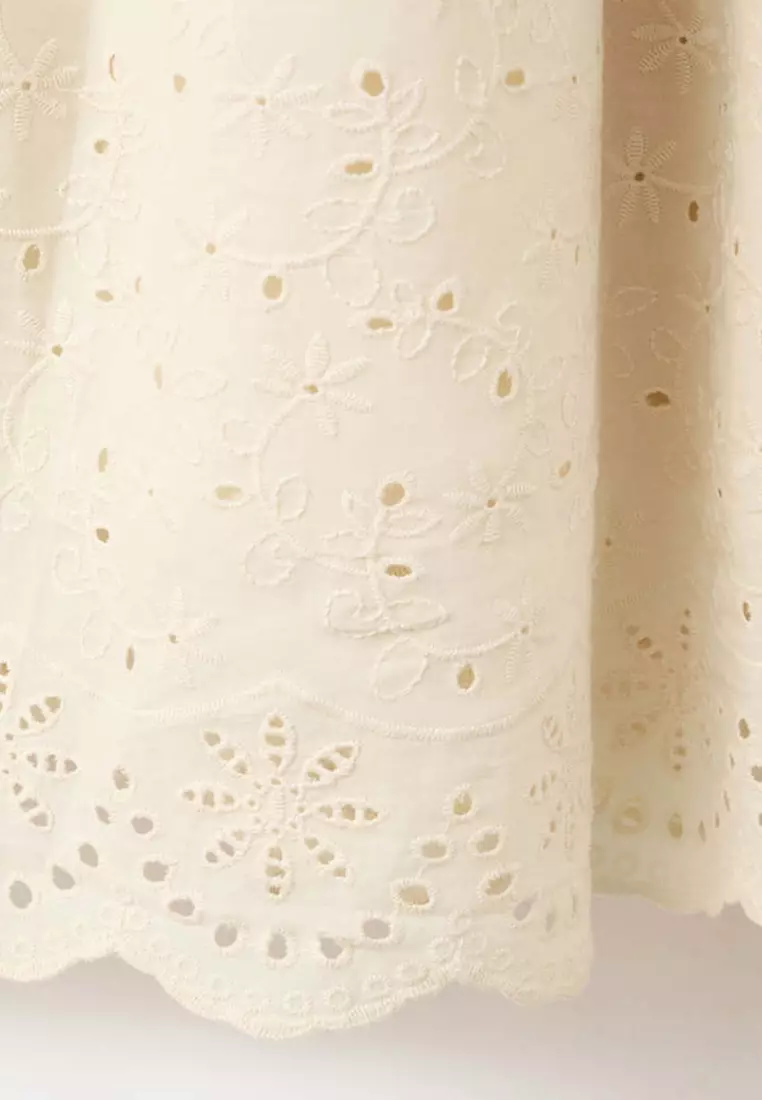 mango english embroidered strapless dress Mango Women's English Embroidered Strapless Dress