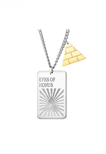 HAPPY FRIDAYS Eyes of Horus Pyramid Army Necklace JW QF-DZ316 0097FACD204E4DGS_1
