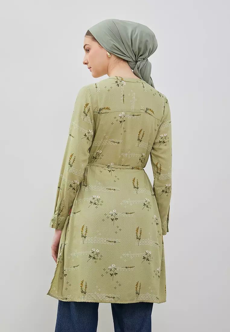 DUST Tunik Siru Flower Hijau Comfease (D.1618)