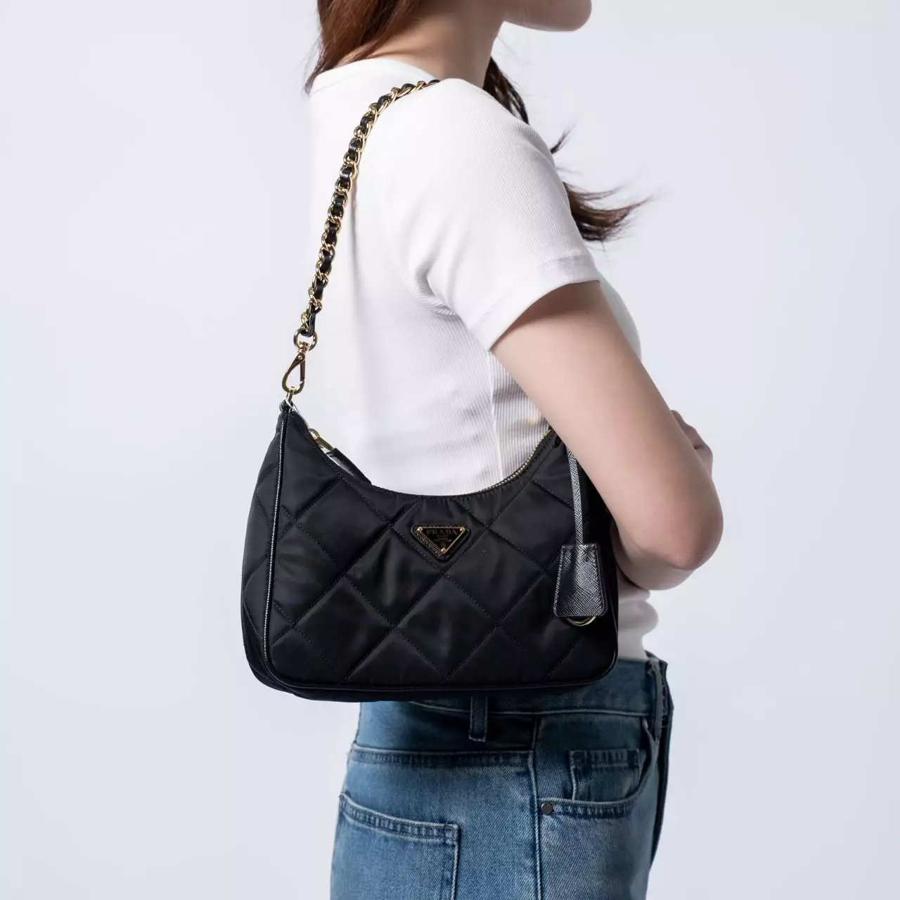 Re-Edition 1995 Chaîne Re-Nylon Mini Bag Black