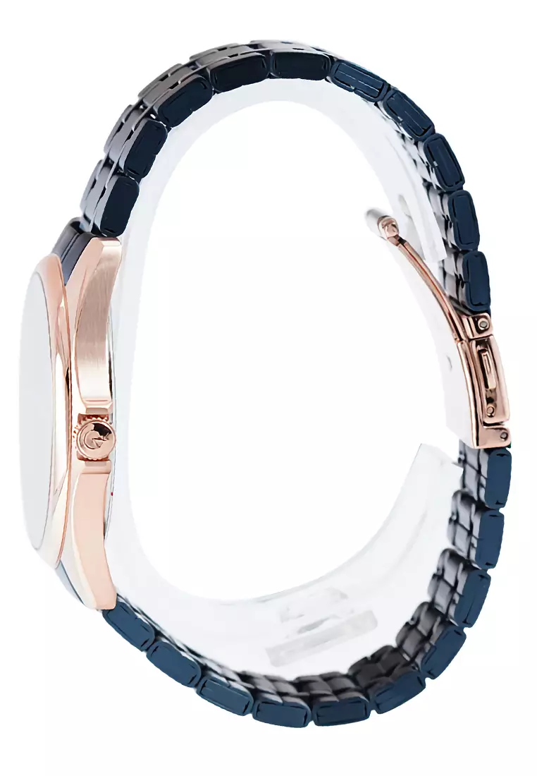 Alexandre Christie - Jam Tangan Pria - Rosegold - Blue Stainless Steel Bracelet - 8661 MDBURBU