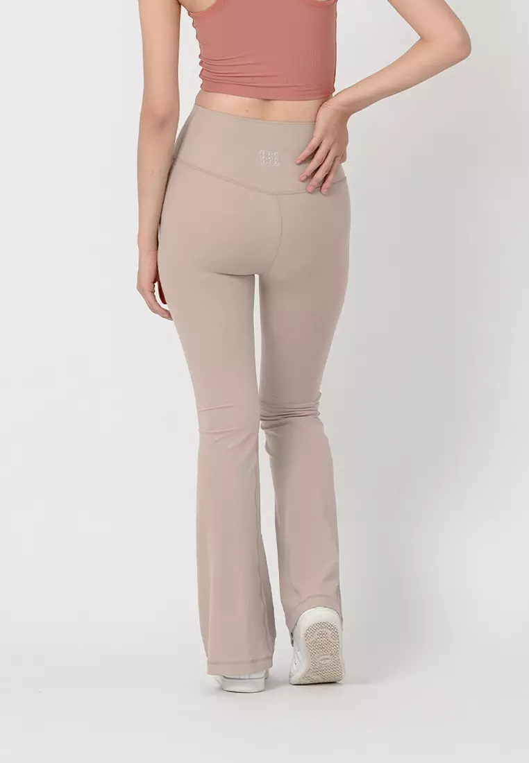 HAPPYFIT Flare Free Size Yoga Pants Beige
