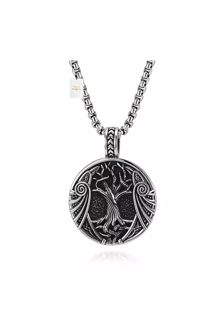Buy HAPPY FRIDAYS Titanium Steel Tree of Life Pendant Necklace JW