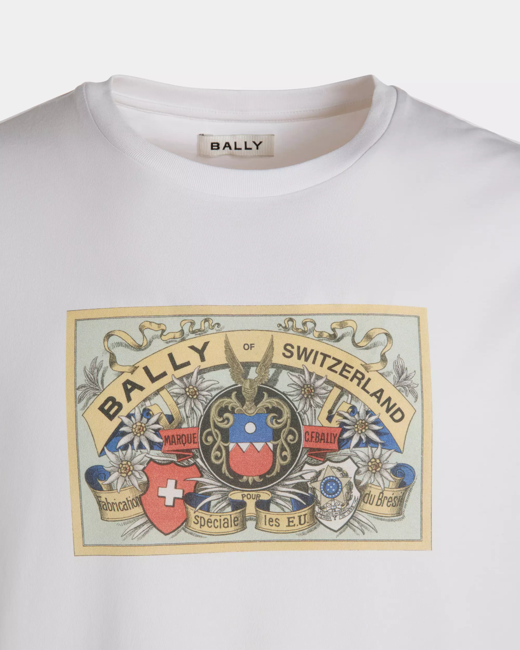 Bally With Crest Label Cotton T-shirt - White
