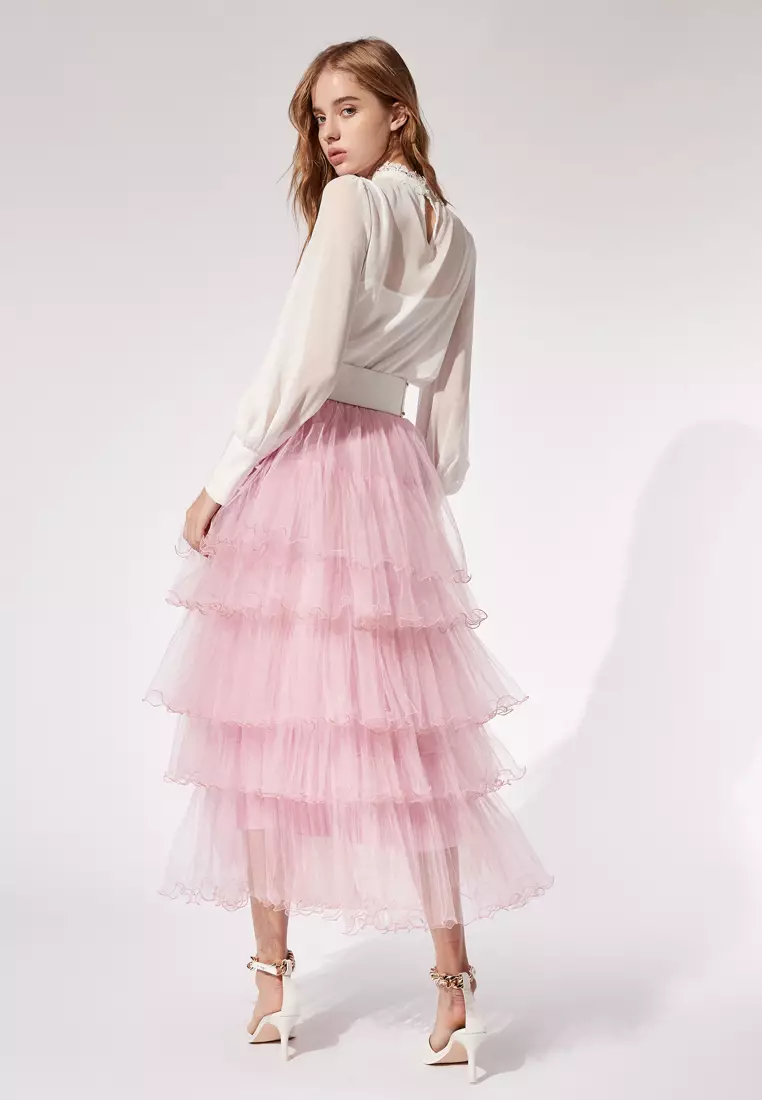 Layered Tulle Ruffle Skirt