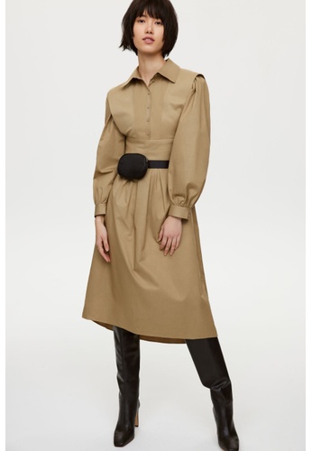 H&M beige Woven Long Dress D5D0CAAF8B3CA4GS_1