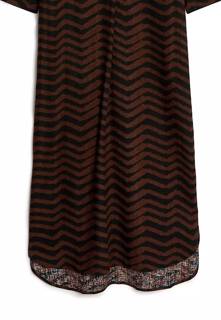 Linen Rich Printed V-Neck Tunic