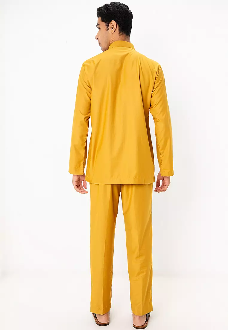 Patawali Baju Melayu Cekak Musang - Honey Yellow