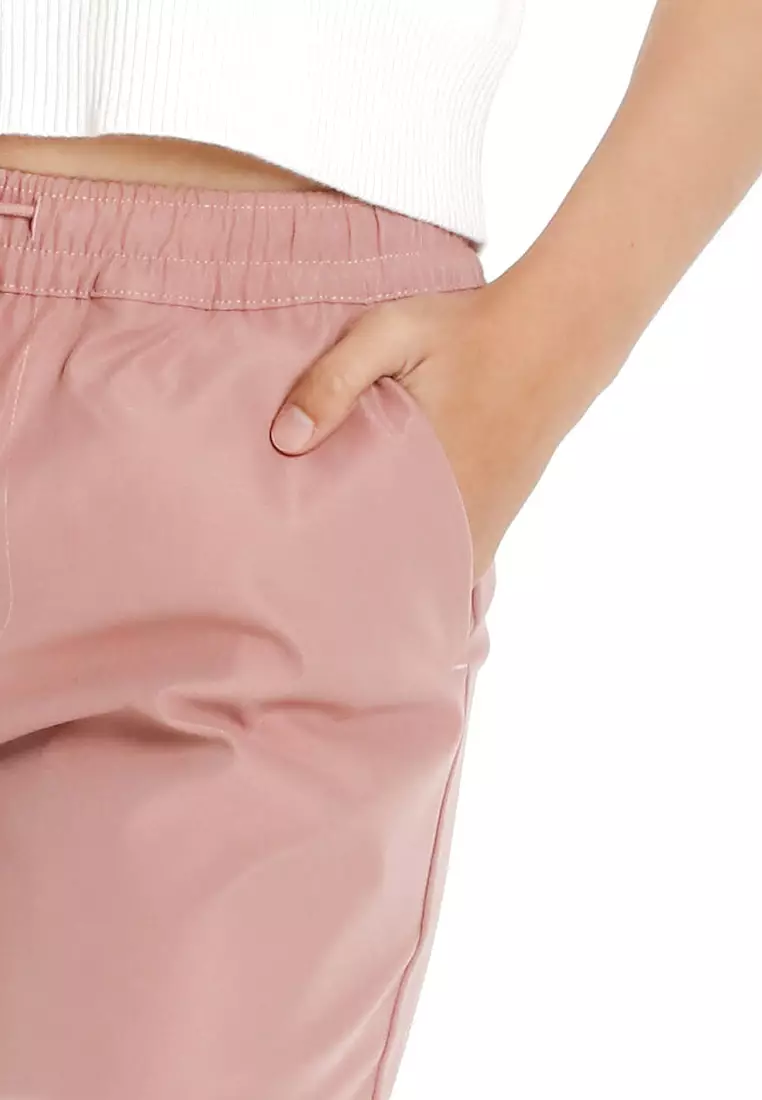 Forest Ladies Plain Elastic Waist Long Pants Women Casual Pants | Seluar Panjang Perempuan - 810503-59LotusPink