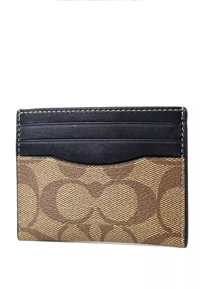 Coach slim id card case in signature canvas discount