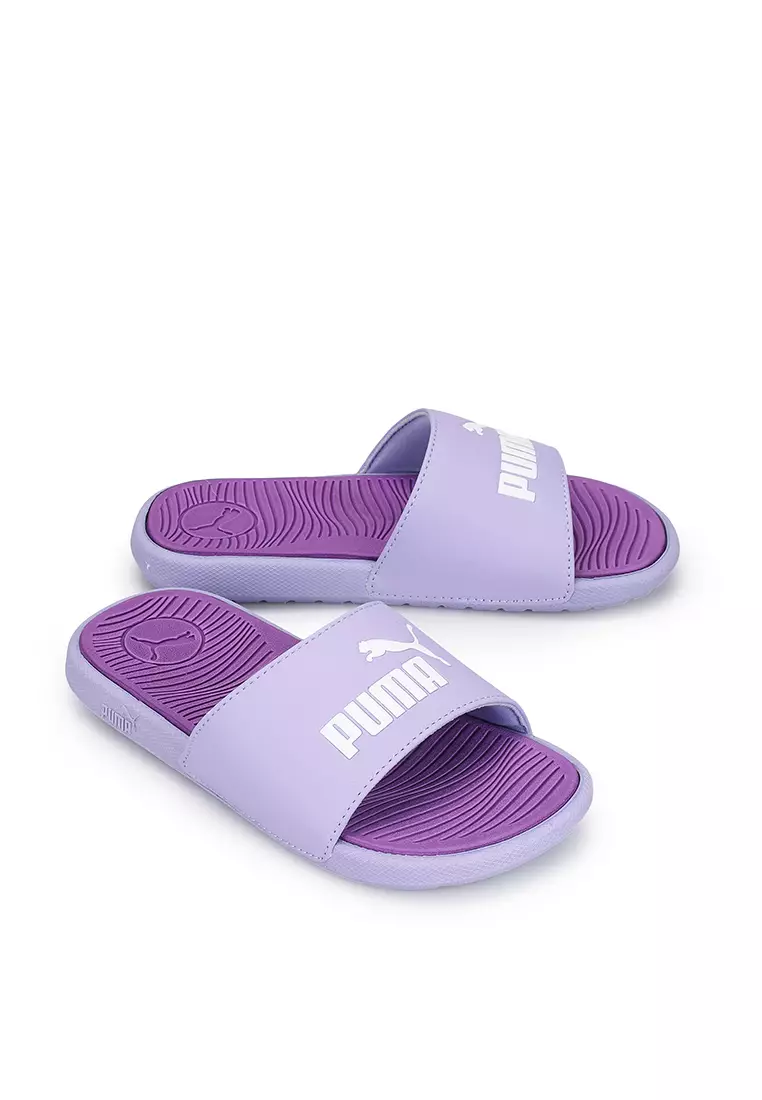 Purple top puma sandals