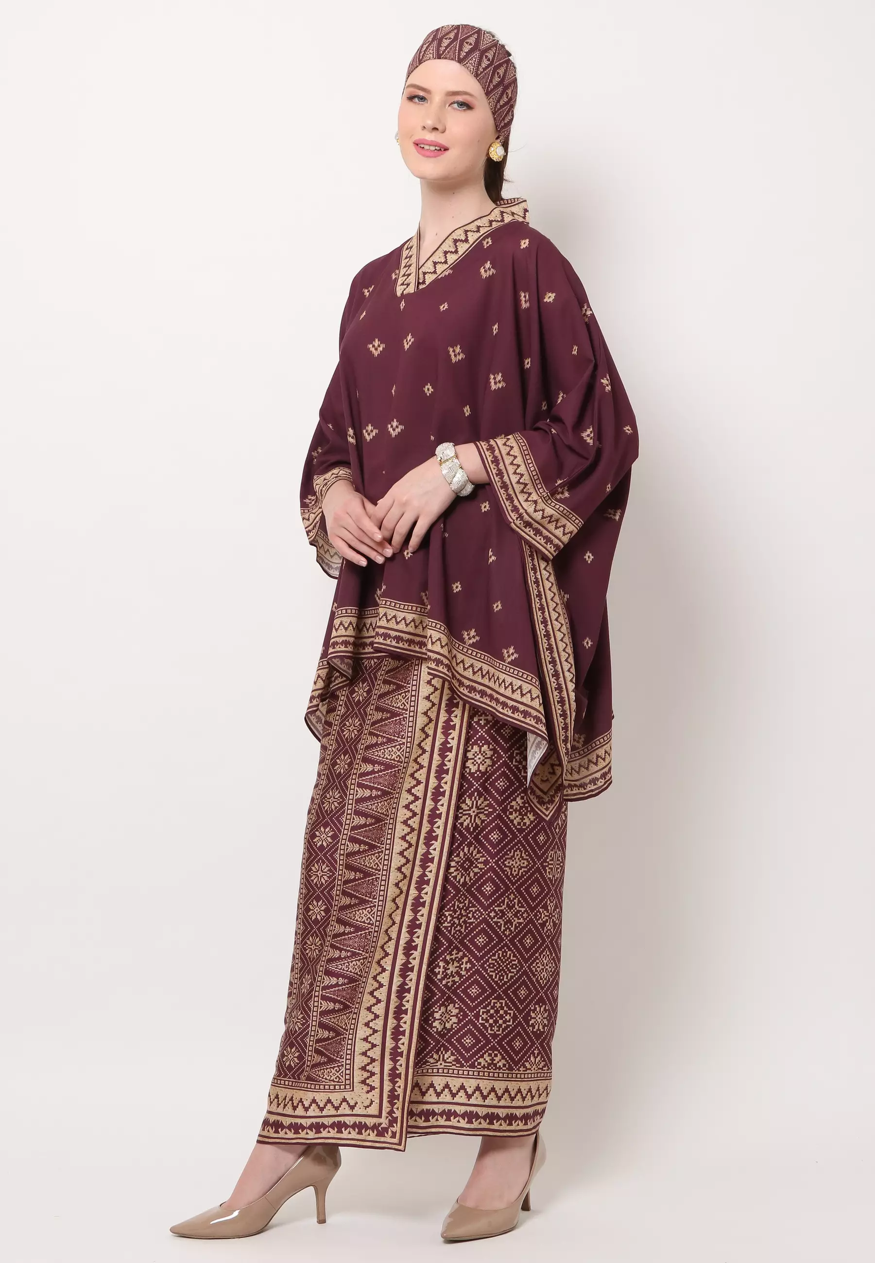 Kanzi Collection Songket V-neck Sarong Set