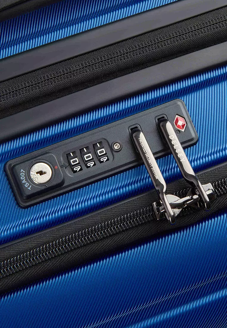 Buy Delsey Shadow 5.0 Front Opening Blue 66cm (Medium) Luggage 2024