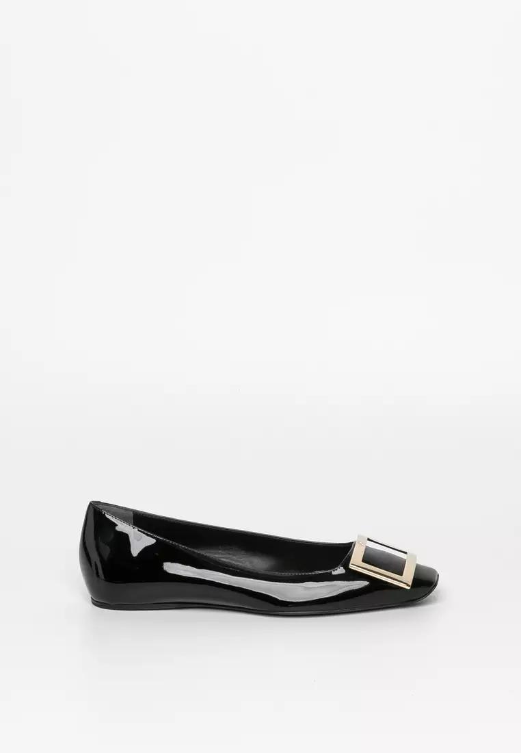 Discount on ROGER VIVIER  shoes - SKU: Trompette Metal Buckle Ballerinas In Patent Leather Flats