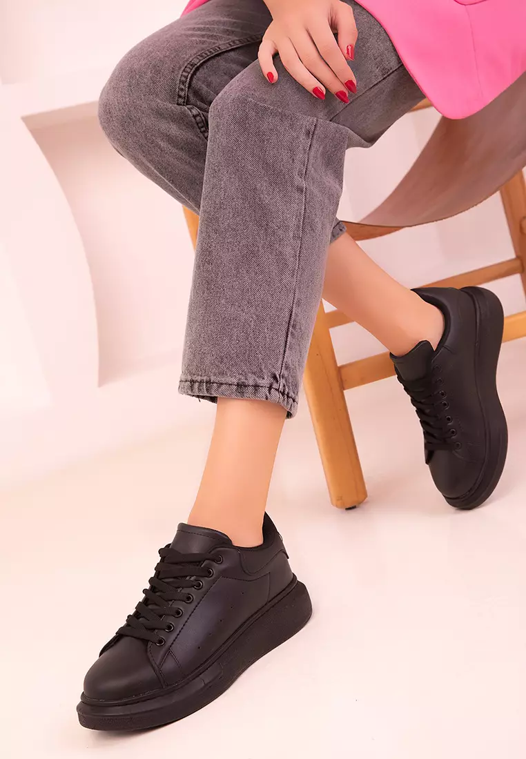 Leather-Look Sneakers