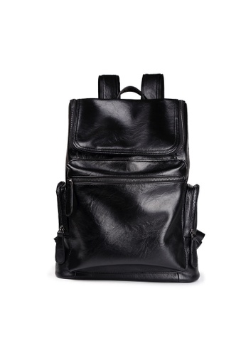Lara black Solid Backpack for Men AF2D6ACBD79661GS_1