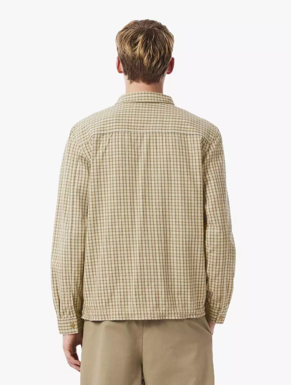 Oversized Heavy Cotton Plaid Overshirt - Brown