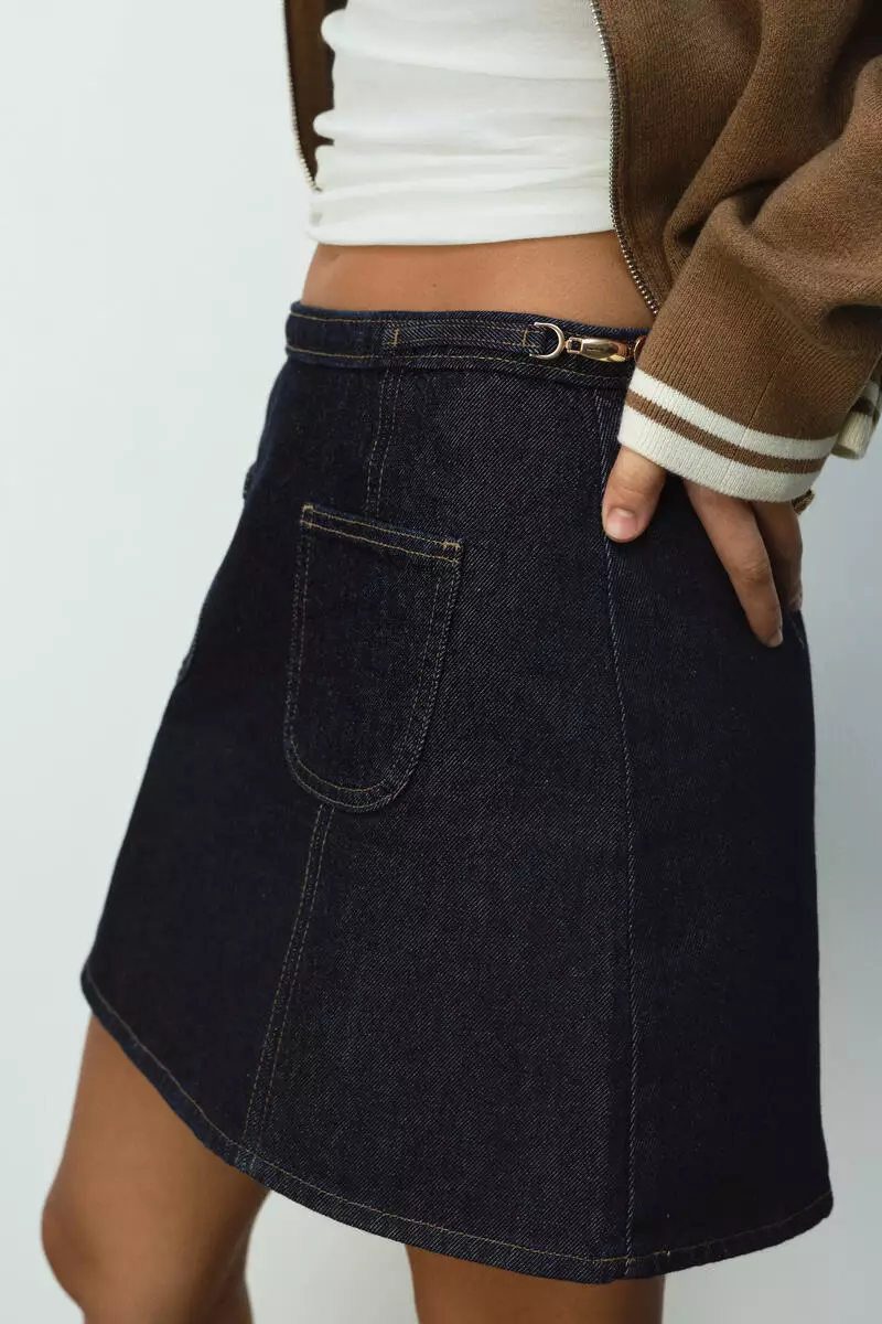 A-line denim skirt