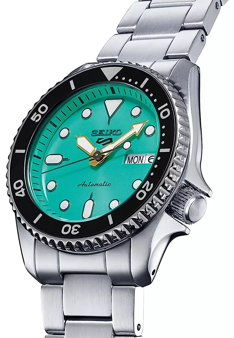 Seiko Automatic - Jam Tangan Pria - Silver Green - Stainless Steel - SRPK33K1
