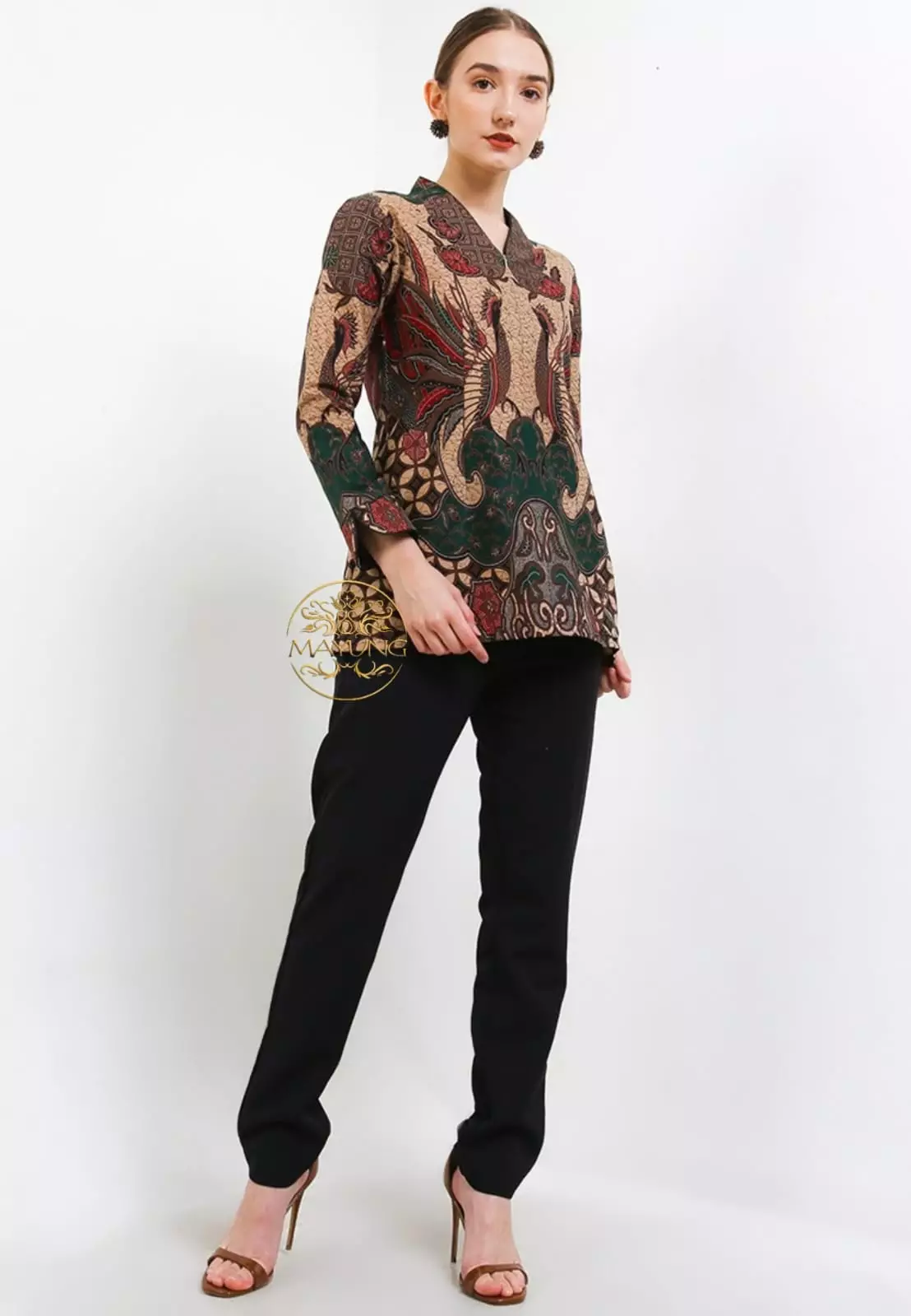 Blouse Batik Antareja Ijo Premium Slimfit Elegant