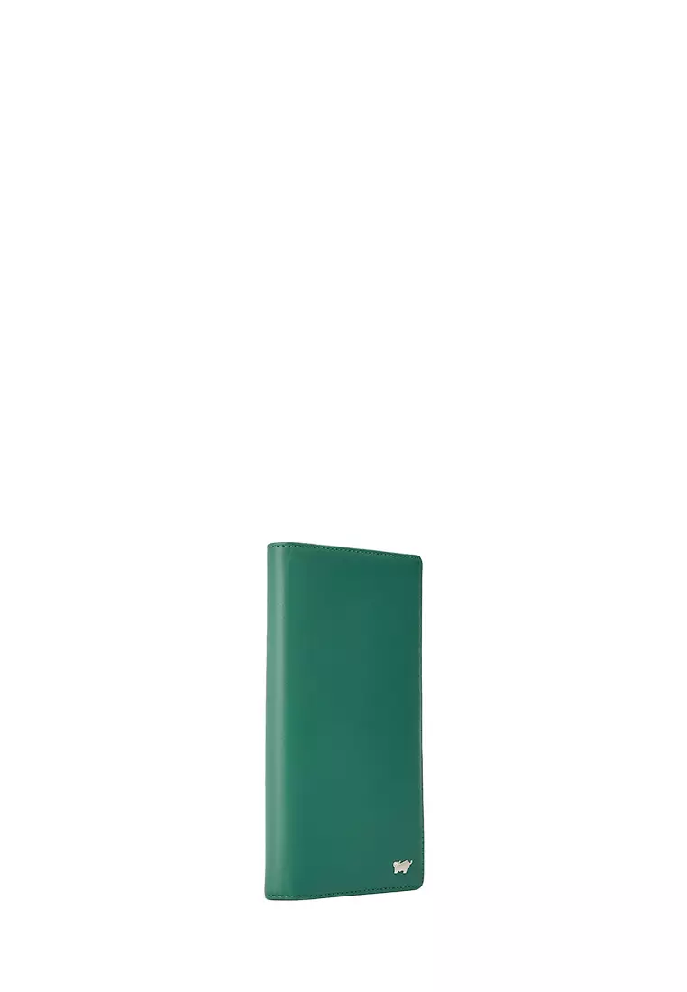Braun Buffel Pine Bifold Long Wallet With Zip Compartment (Box Gusset) In Malachite