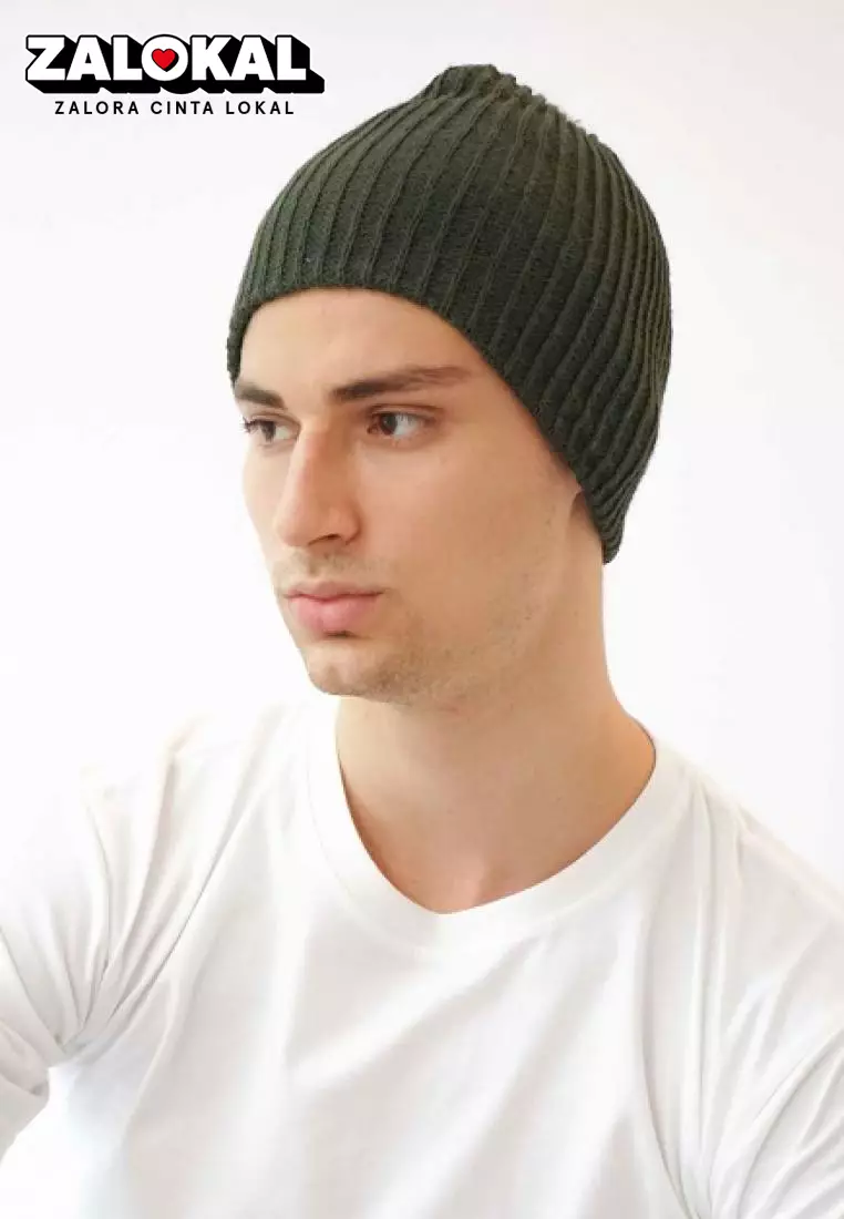 Houseofcuff Topi Kupluk Rajut Beanie Hat Polos Topi Gunung Hijau Army