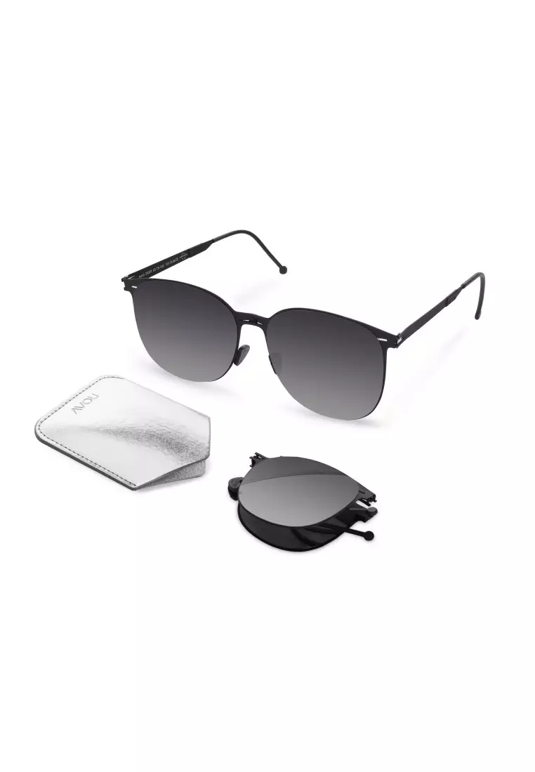 ROAV超輕極薄摺疊式太陽眼鏡 CHARLIZE SS009 Matte Black / Grey Gradient 13.41