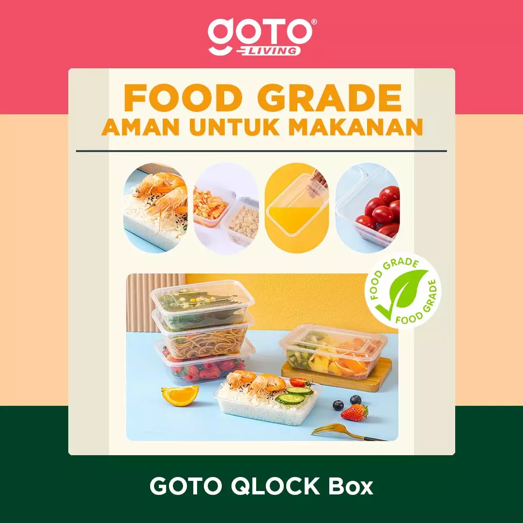 Jual Goto Living Goto Qlock Food Container Kotak Tempat Box Makanan Thinwall Plastik Original