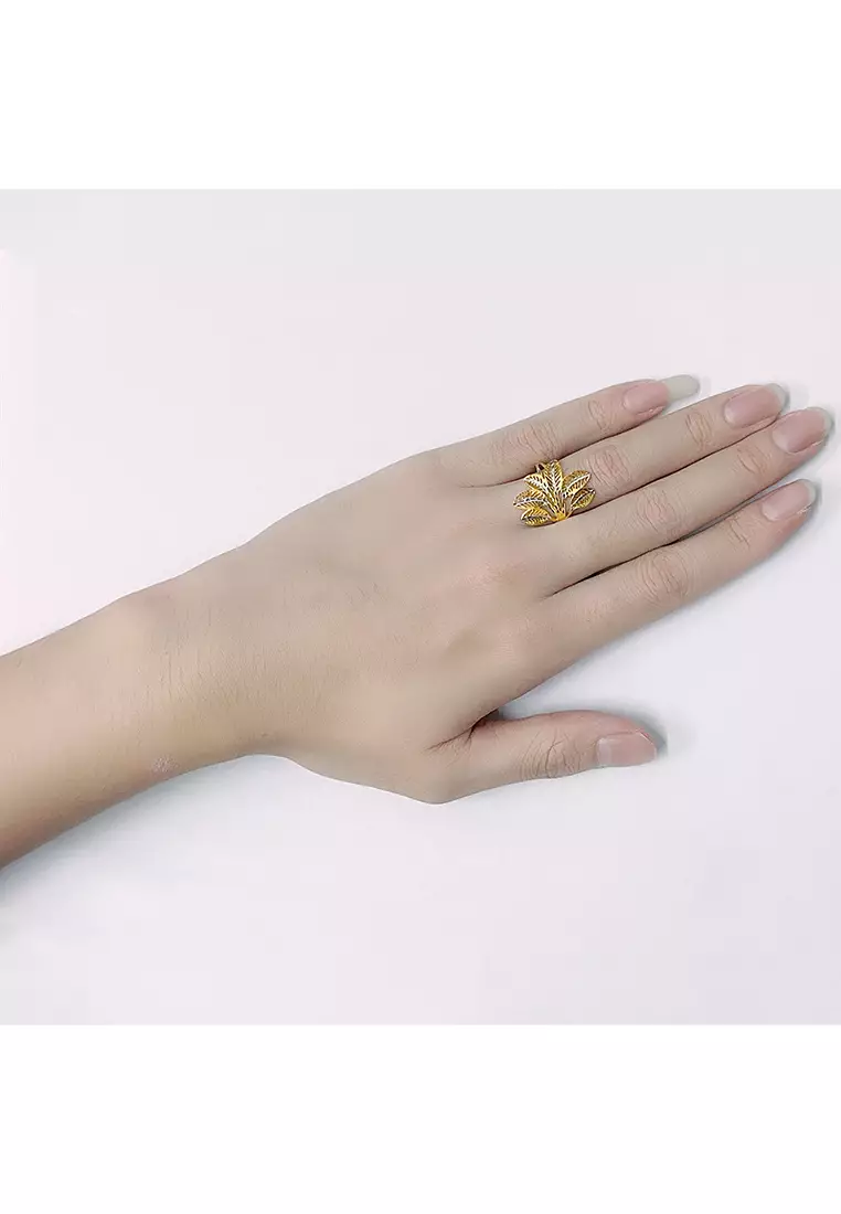 Gold on sale ring leaves