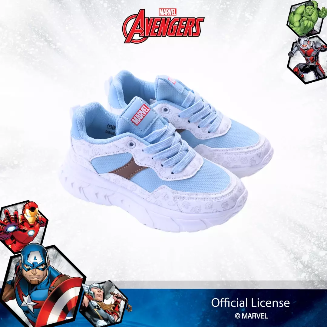 AVANGERS - SEPATU ANAK LAKI TANGGUNG CH340406LT - BIRU LAUT/PUTIH